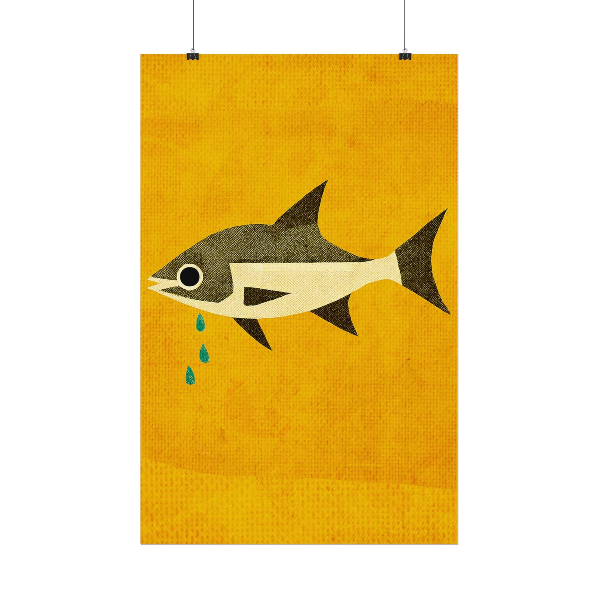Don't Cry Mod Abstract Fish Art Print Rolled Poster | Wall Art, Midwest Mod, Fish, Fishing