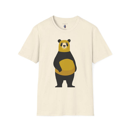 Yellow and Black Bear Number 5 Graphic Art - 100% Cotton T-Shirt