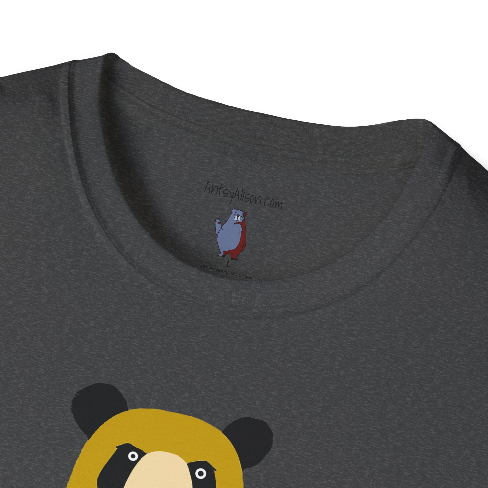 Yellow and Black Bear Number 5 Graphic Art - 100% Cotton T-Shirt