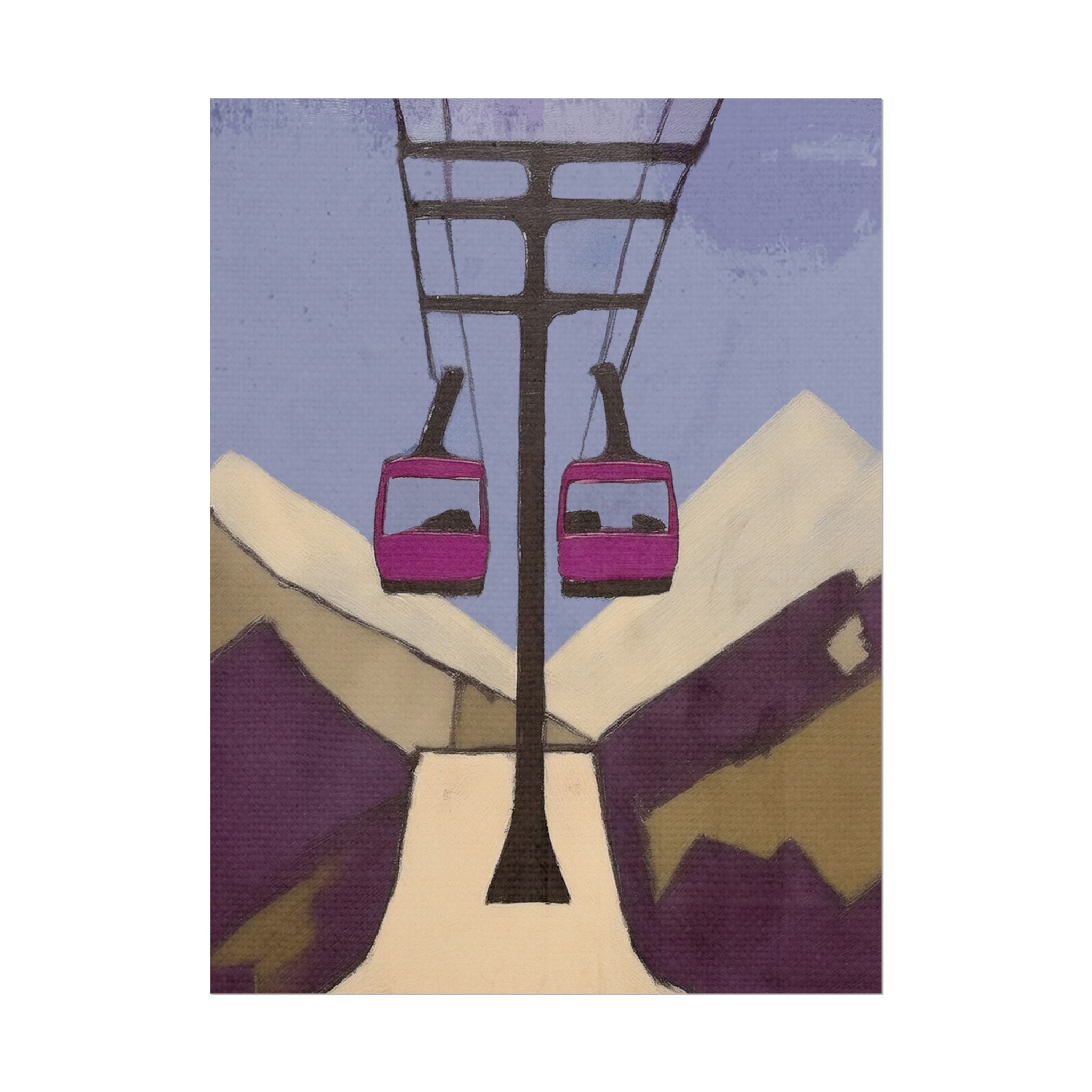 Midwest Modern Mountain Ski Lift, Rolled Poster -  nature lovers, outdoor activities, winter, ski, sport, mountain, lift