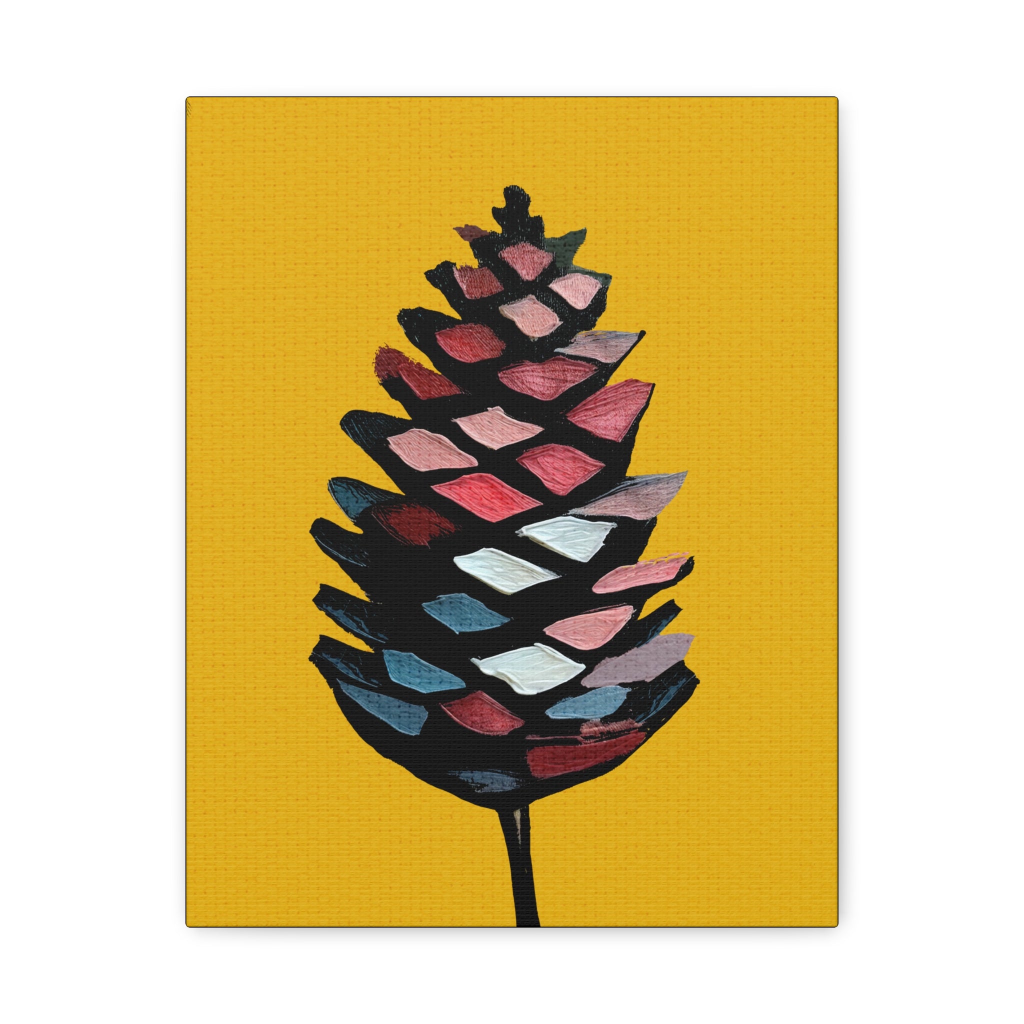 Midwest Mod Holiday Abstract Pinecone No. 1 - Matte Canvas, Stretched, 1.25", holiday decor, pinecones, nature, autumn, fall, winter