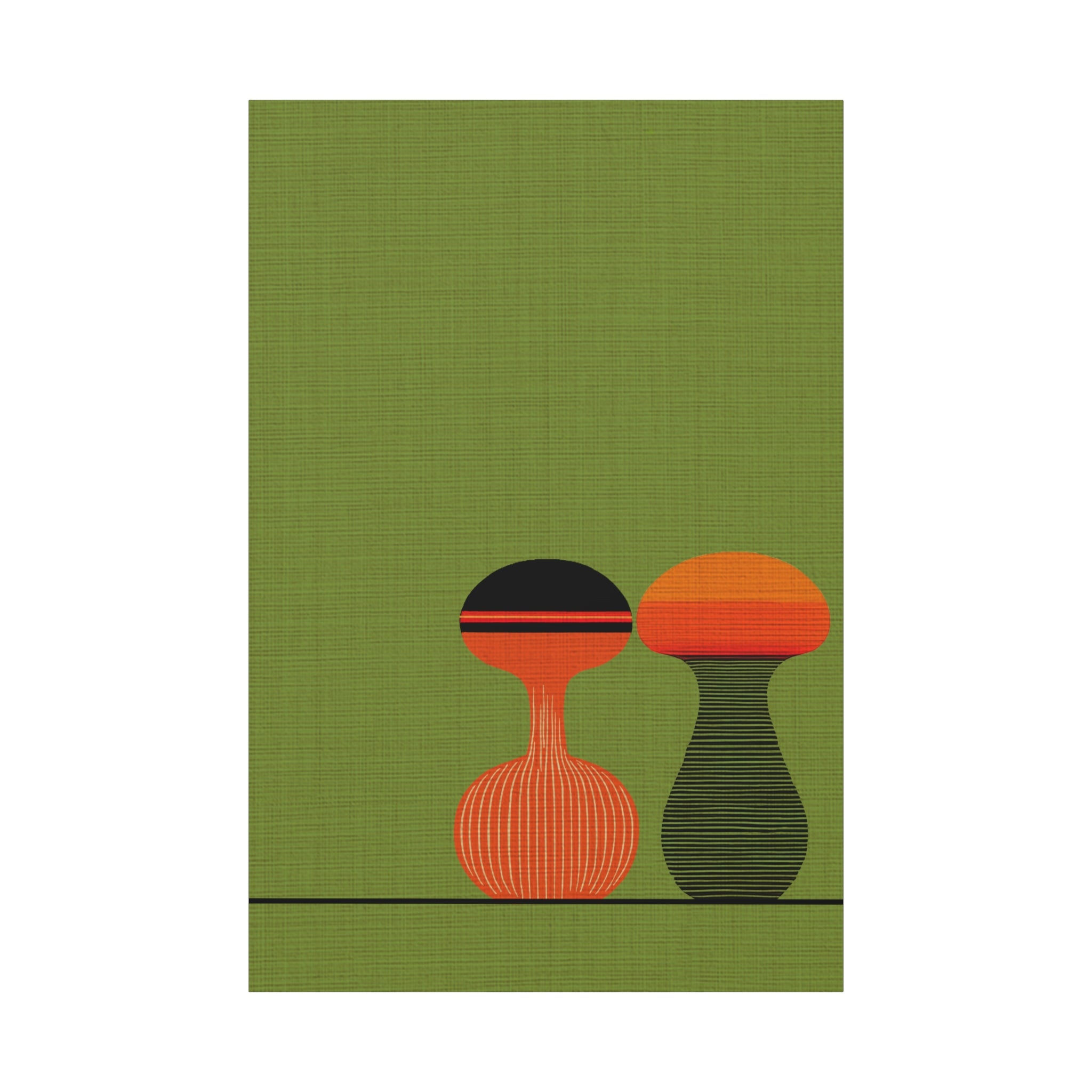 Midwest Mod Salt & Pepper Print - Danish Modern Inspired - Matte Canvas, Stretched, 1.25"