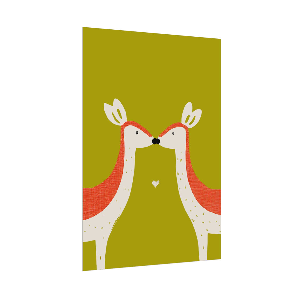 Animal Love Print Deer Only Rolled Poster - Animals, Deer, Doe, Valentines Day, Nature, Love