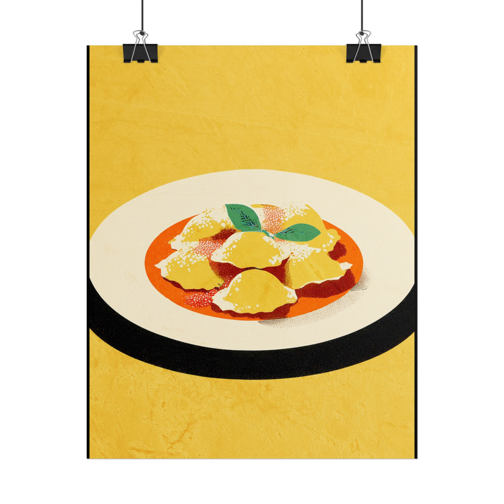 Comfort Food Pop Art Print-Ravioli Pasta Rolled Poster