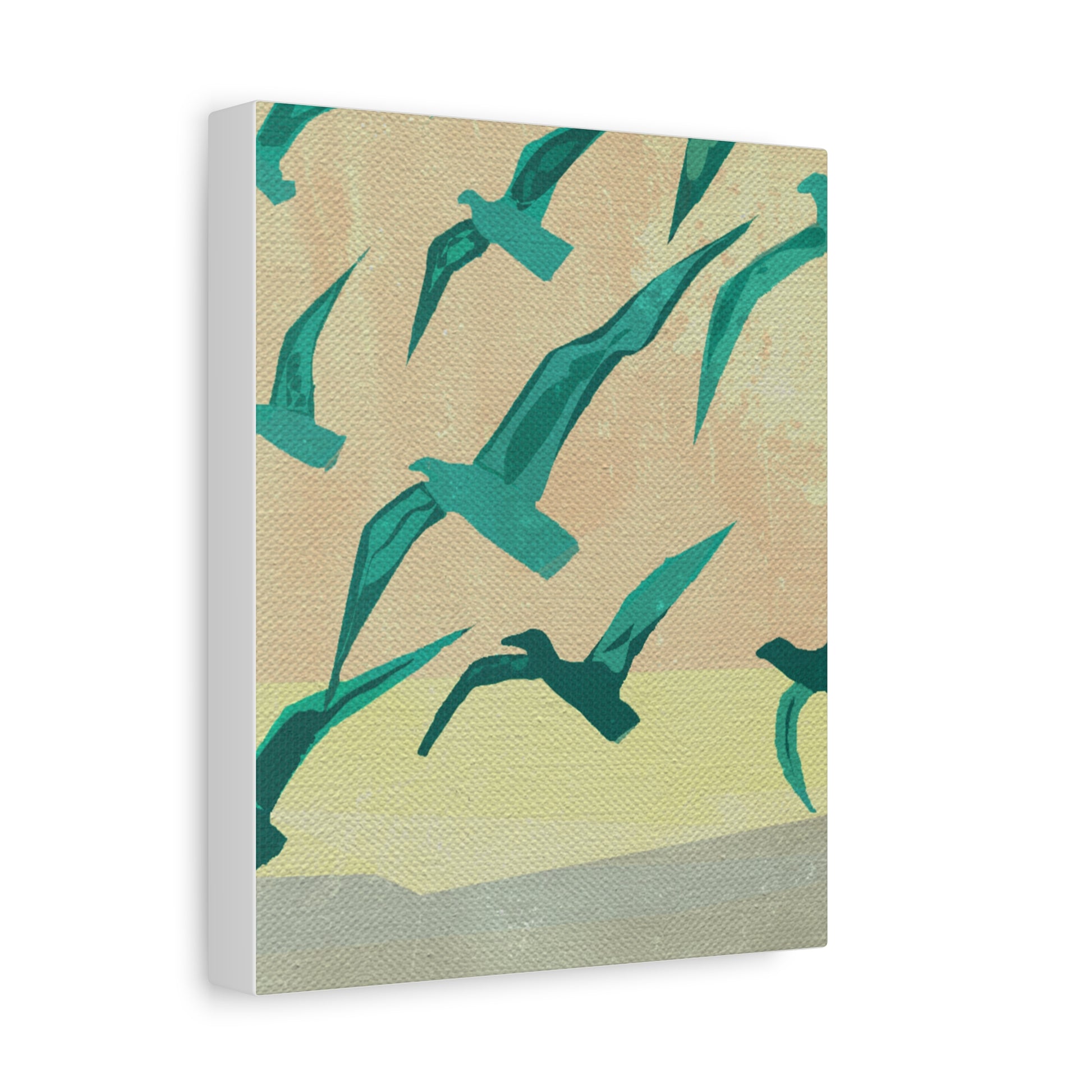 Midwest Mod Retro Seagull Art Print  - Matte Canvas, Stretched, 1.25"f