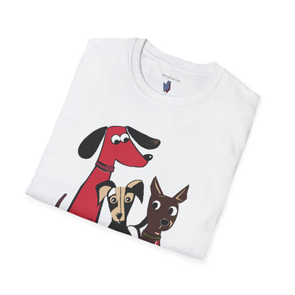 Retro Dog Trio Graphic Art - 100% Cotton T-Shirt