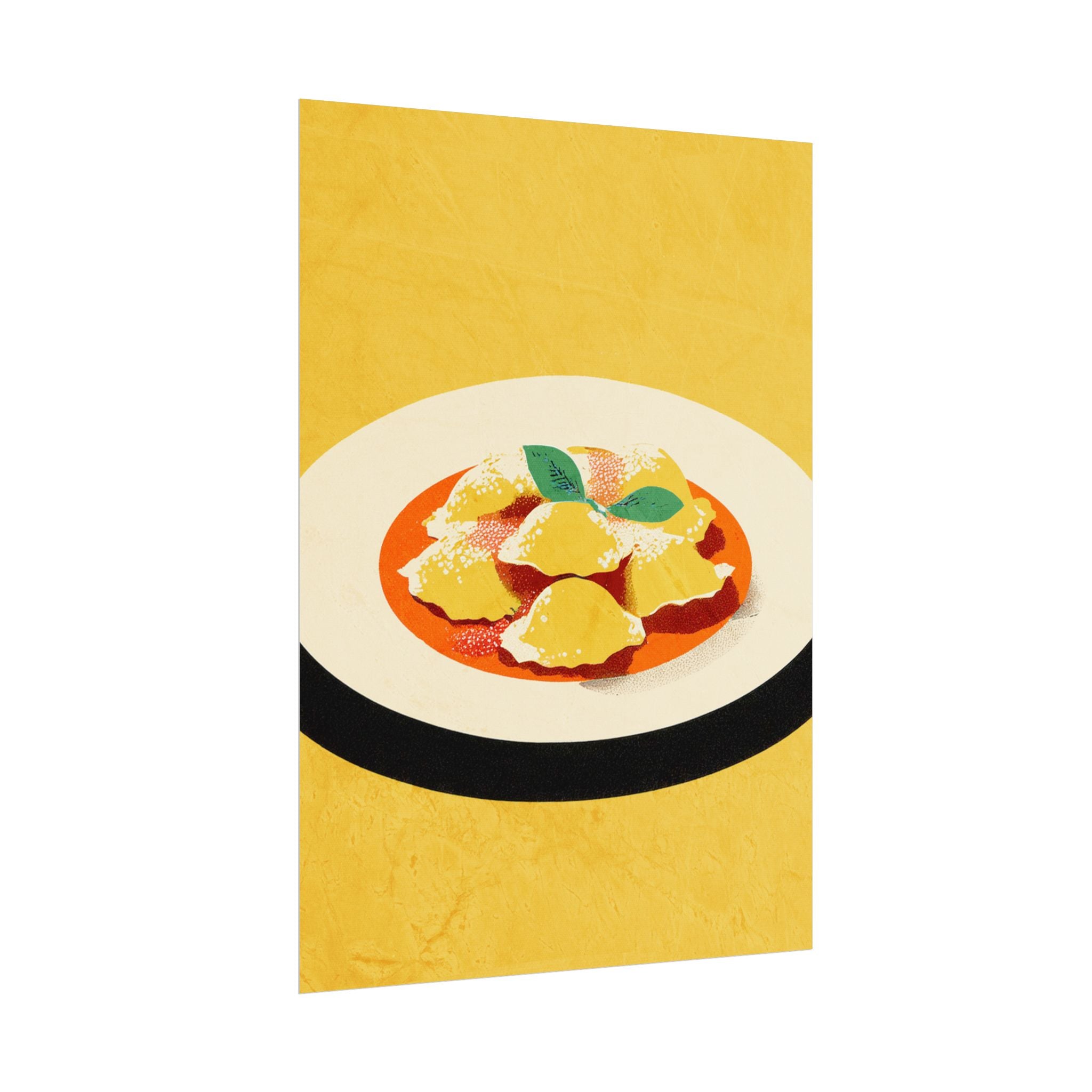 Comfort Food Pop Art Print-Ravioli Pasta Rolled Poster