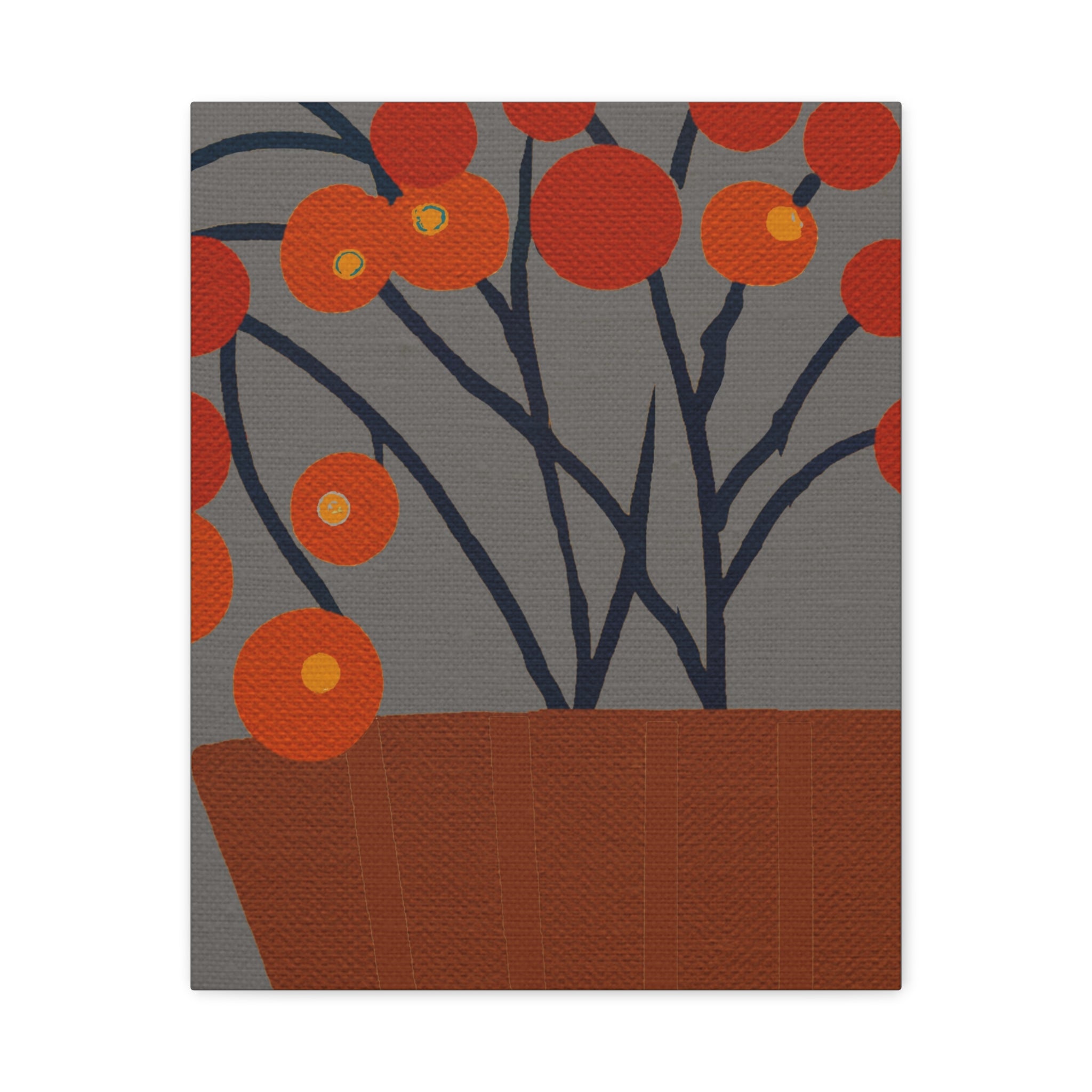 Midwest Modern Abstract Berries In Place Print - Matte Canvas, Stretched, 1.25" -  home decor, wall art, nature, berries, spring