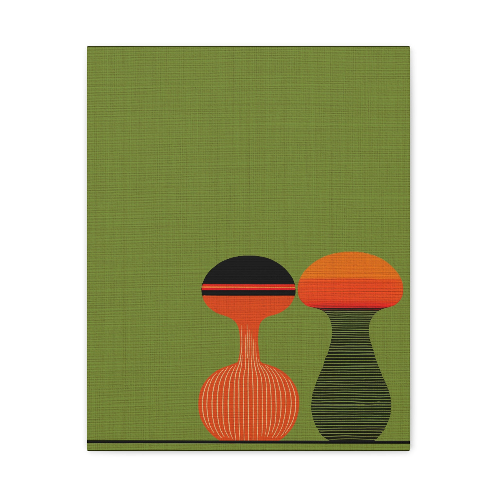 Midwest Mod Salt & Pepper Print - Danish Modern Inspired - Matte Canvas, Stretched, 1.25"
