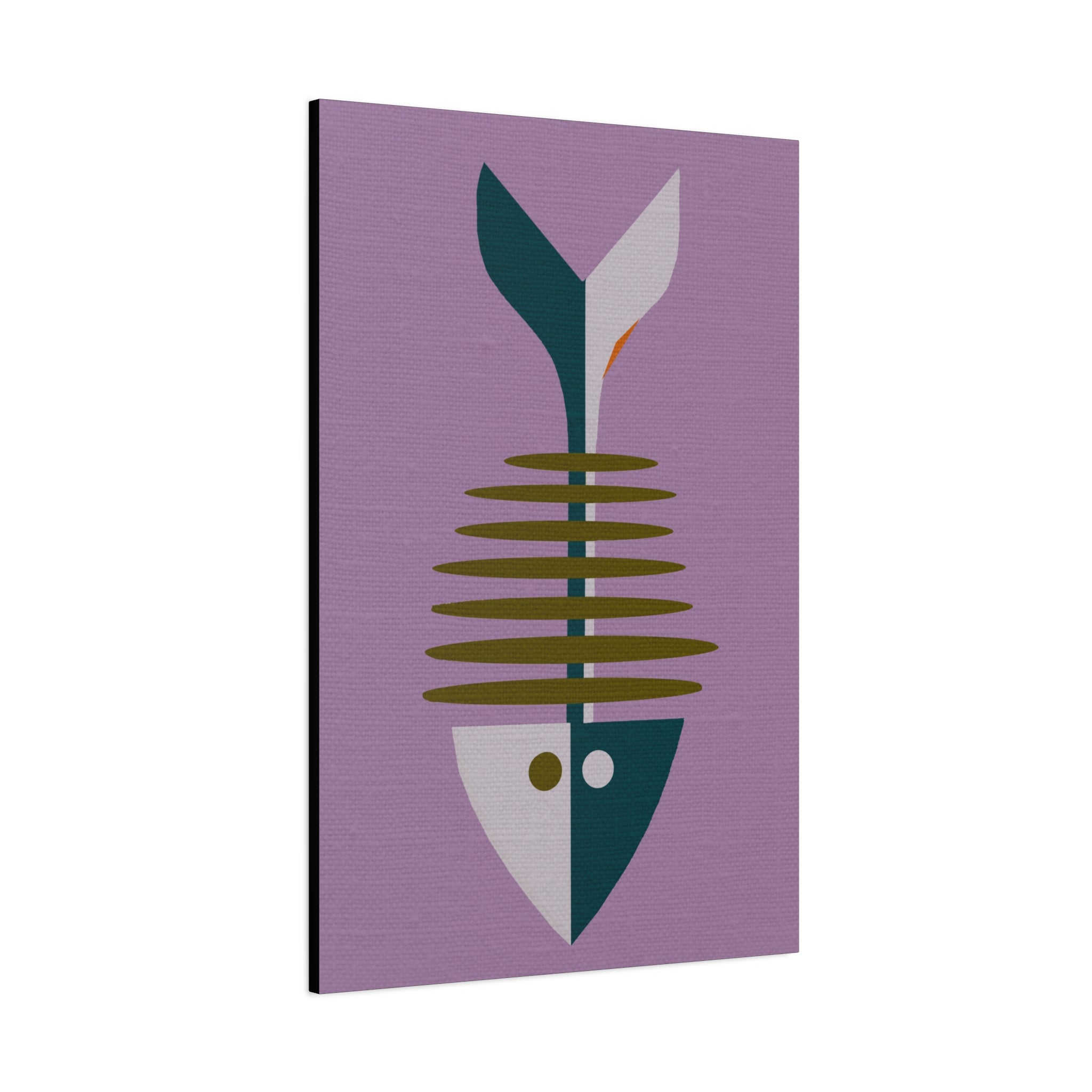 Midwest Modern Pop Art Style Fishbone Print - Matte Canvas, Stretched, 1.25"