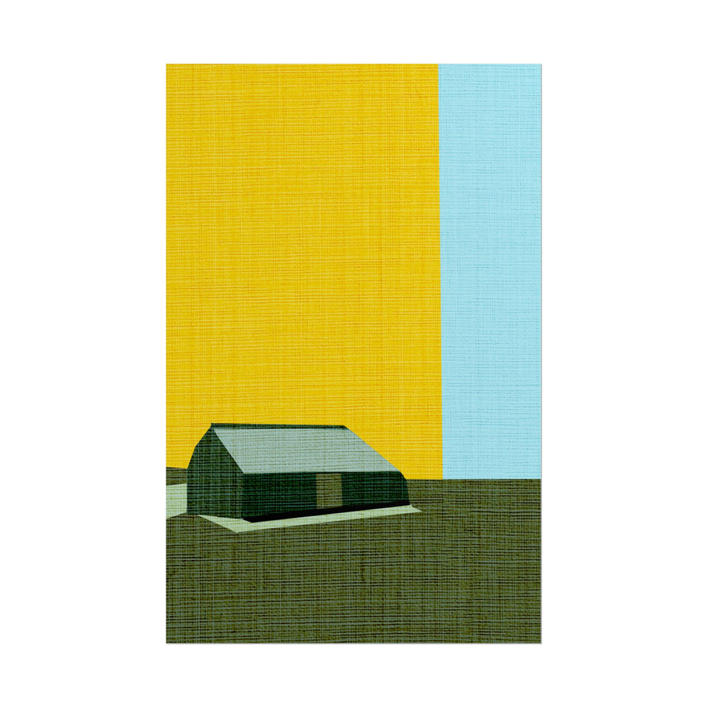 Midwest Modern Prairie Green Barn Landscape Print Rolled Poster | Wall Art, Midwest Mod, Prairie, Architecture