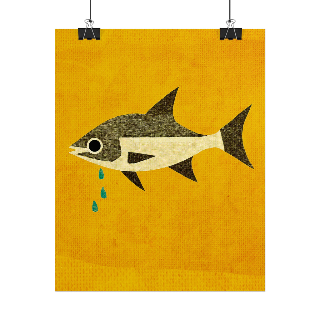 Don't Cry Mod Abstract Fish Art Print Rolled Poster | Wall Art, Midwest Mod, Fish, Fishing