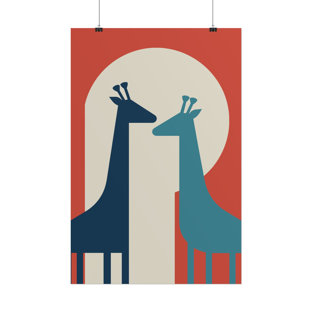 Animal Love Print Giraffes Only Rolled Poster - Animals, Giraffe, Valentines Day, Nature, Love