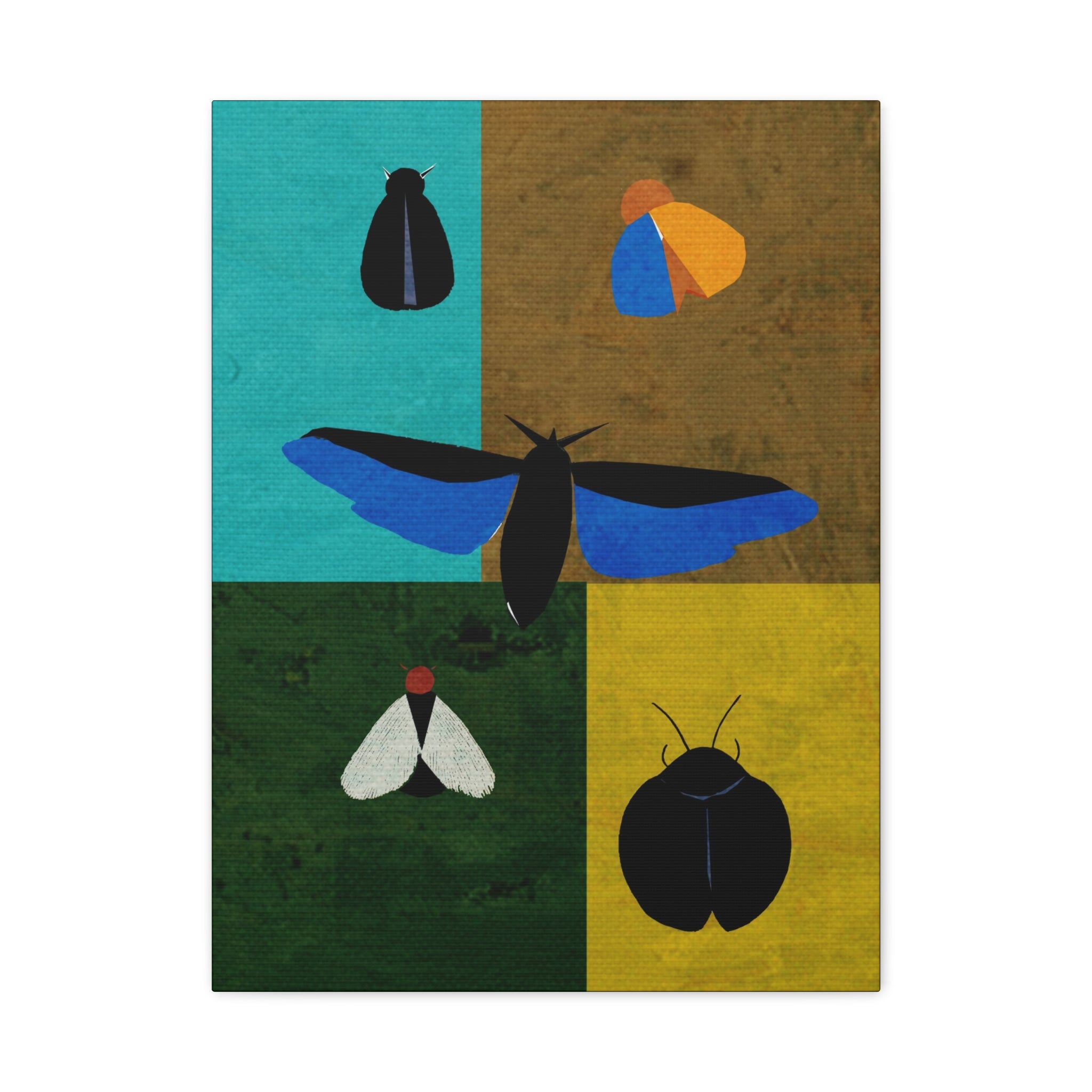 Midwest Modern Insects Grid Print - Matte Canvas, Stretched, 1.25" - insects, moths, bugs, modern, abstract
