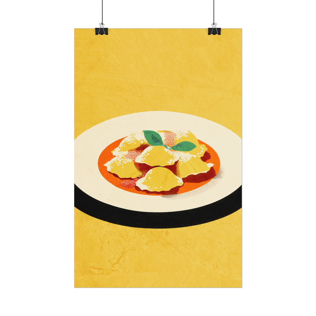 Comfort Food Pop Art Print-Ravioli Pasta Rolled Poster