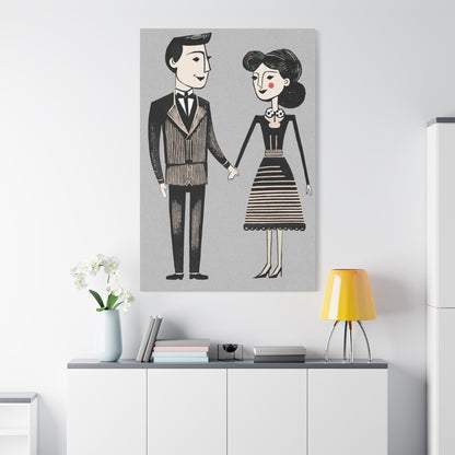 When Two Are in Love Couple Graphic Art Print - Matte Canvas, Stretched, 1.25"