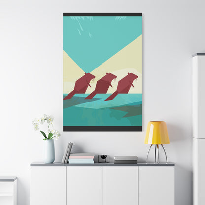 Ready to Build - Modern Abstract Beaver Trio - Matte Canvas, Stretched, 1.25"