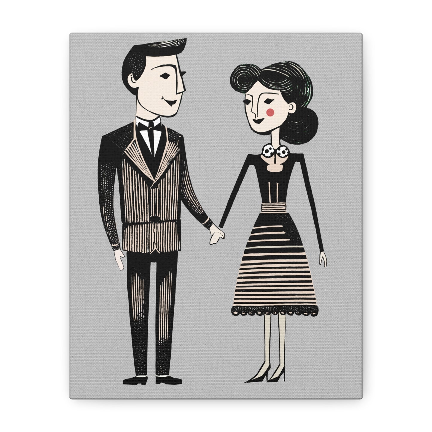 When Two Are in Love Couple Graphic Art Print - Matte Canvas, Stretched, 1.25"