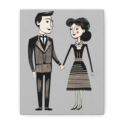 When Two Are in Love Couple Graphic Art Print - Matte Canvas, Stretched, 1.25"