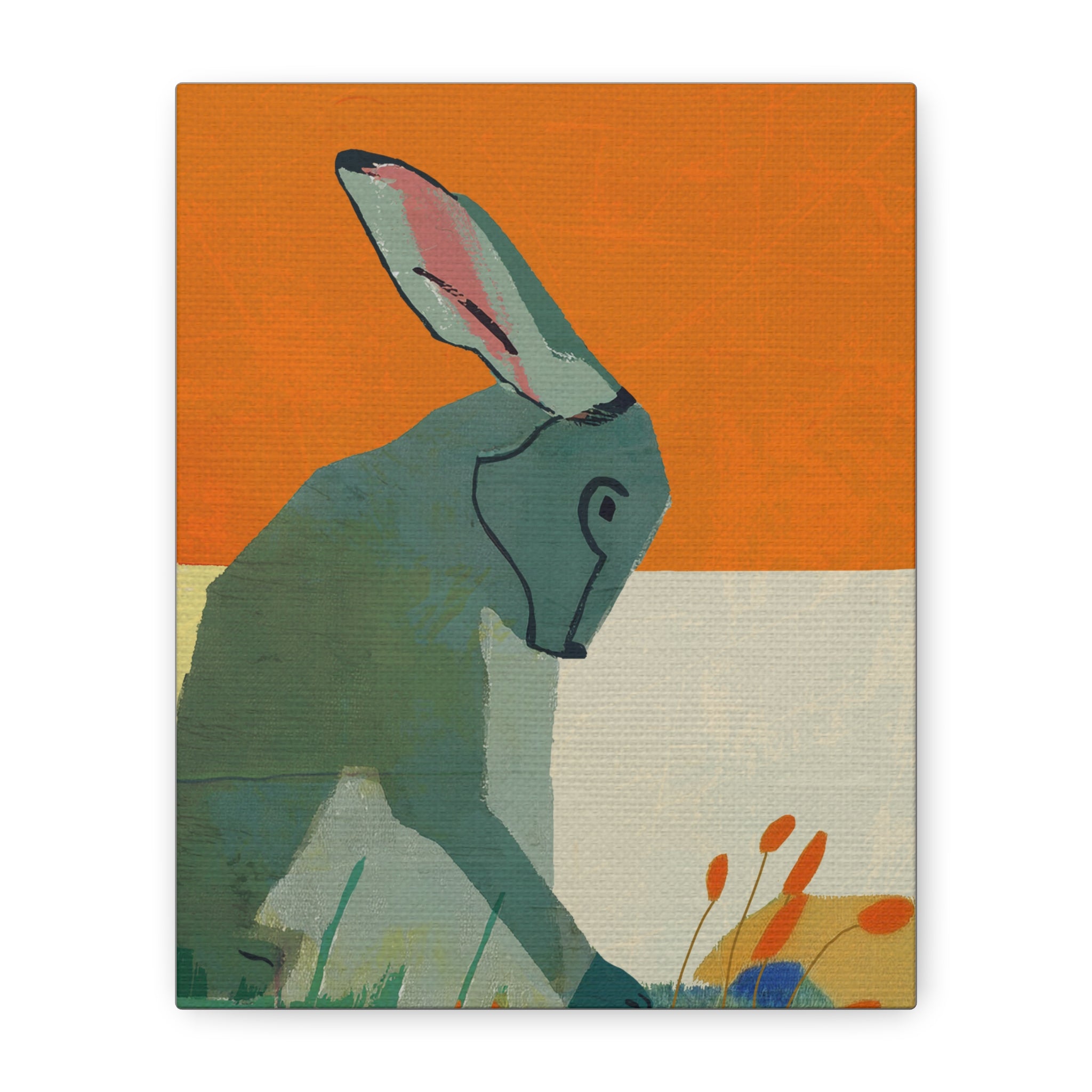 Modern Abstract South Dakota Restful Rabbit  - Matte Canvas, Stretched, 1.25"