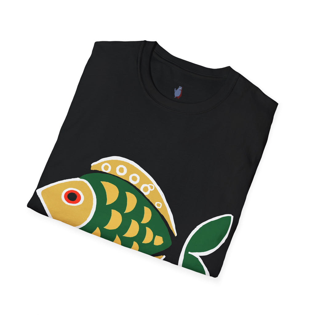 Retro Fish Graphic Art Tee - 100% Cotton T-Shirt