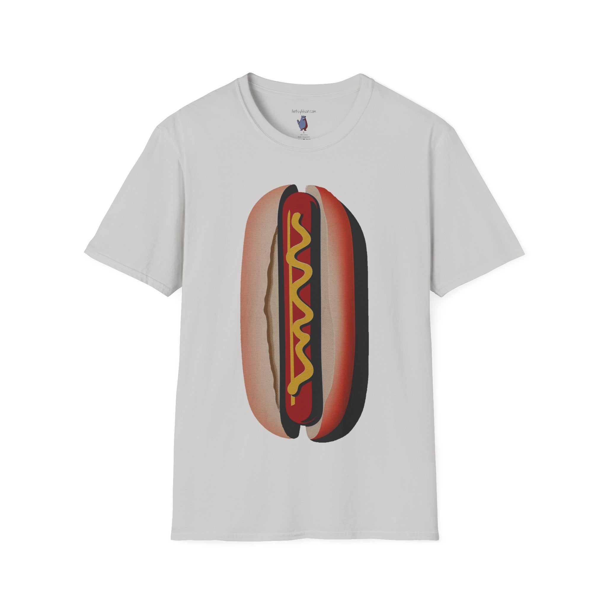Hot Dog Graphic Art Tee - 100% Cotton T-Shirt