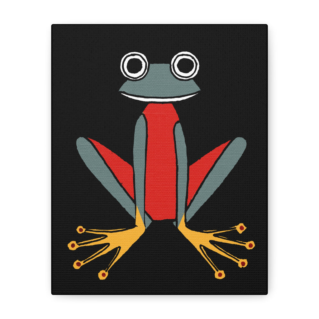 Midwest Modern Retro Inspired Frog Nursery Art Print - Matte Canvas, Stretched, 1.25"