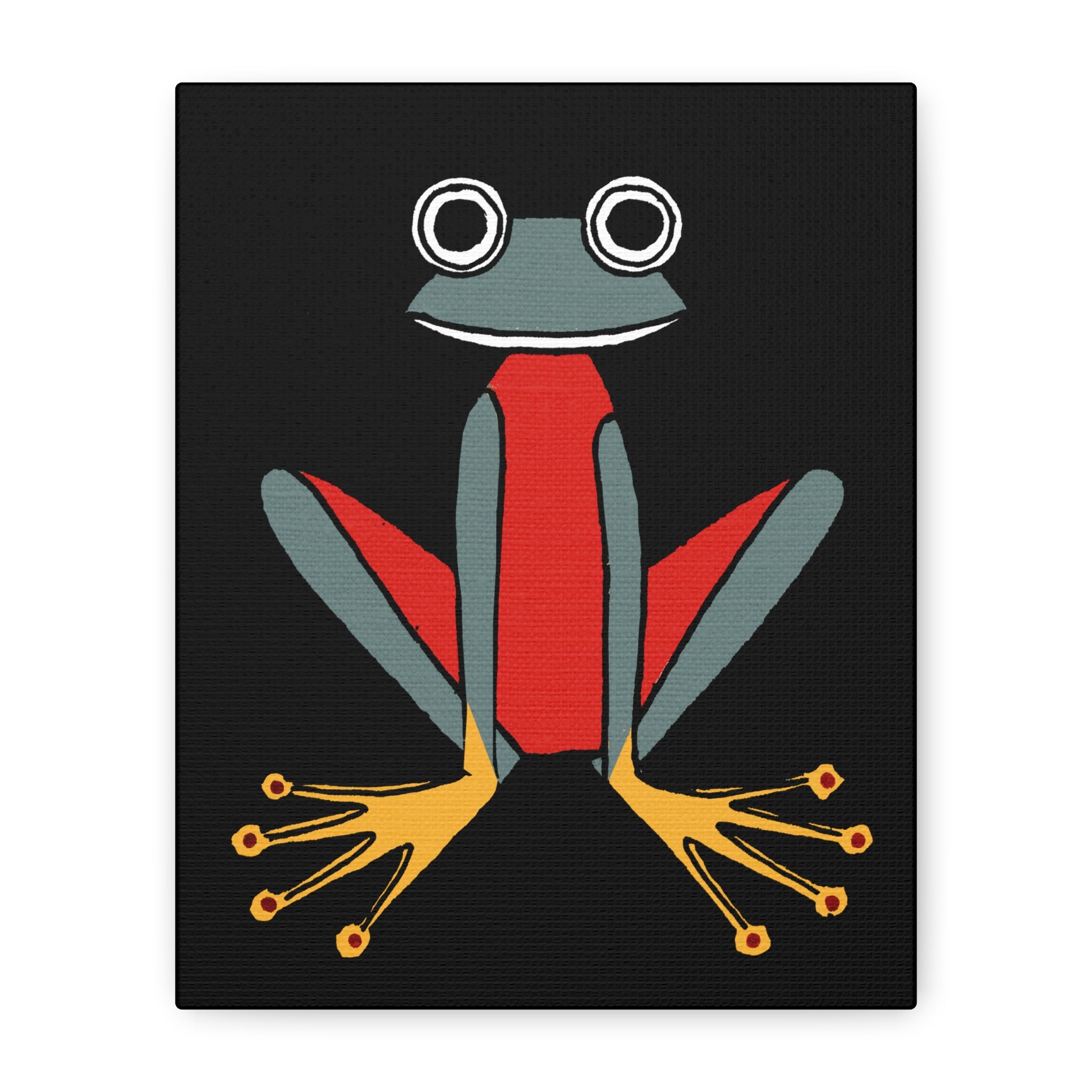 Midwest Modern Retro Inspired Frog Nursery Art Print - Matte Canvas, Stretched, 1.25"