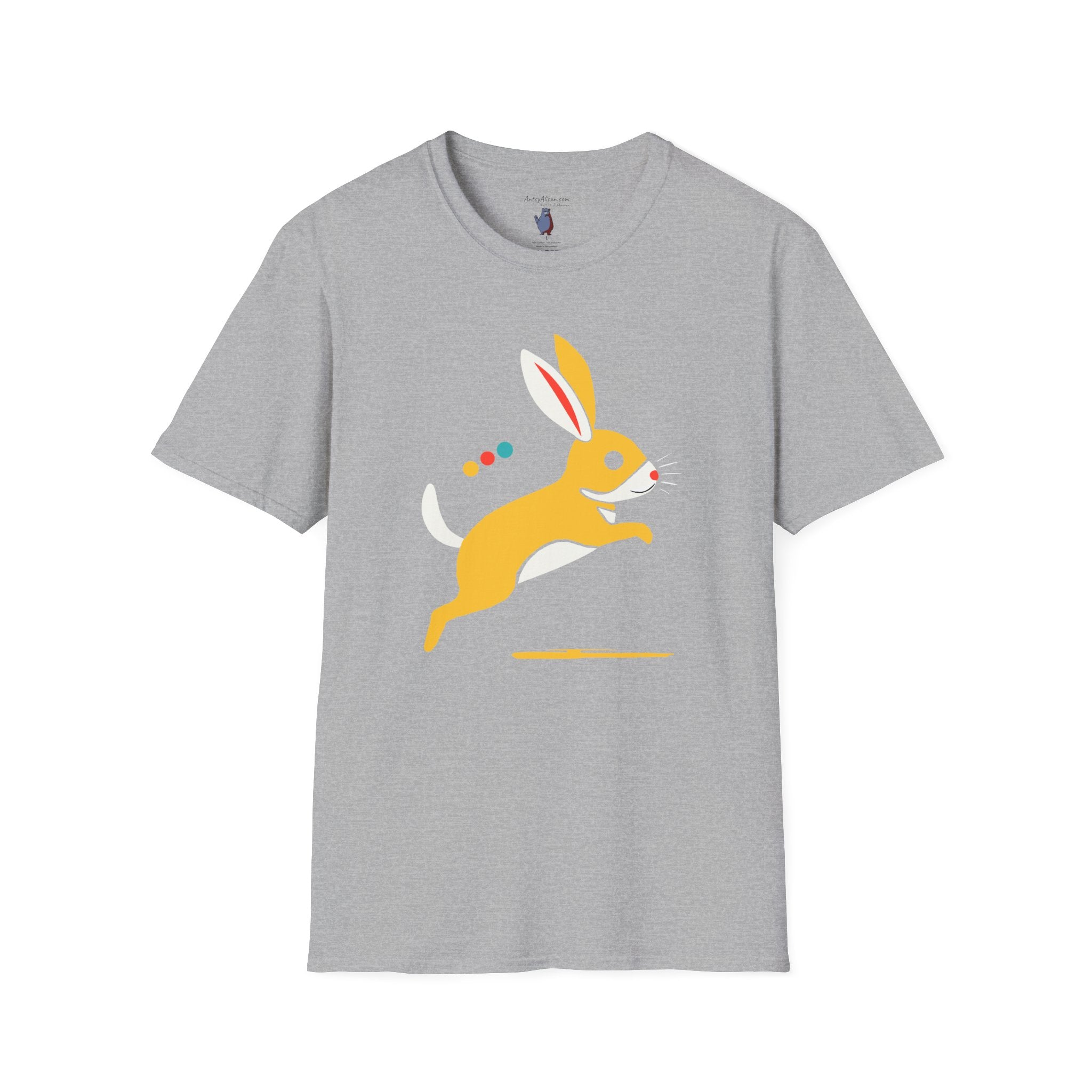 Midwest Modern Run Rabbit Run #5- 100% Cotton Graphic Tee - animal lovers, rabbit, bunny, easter, spring