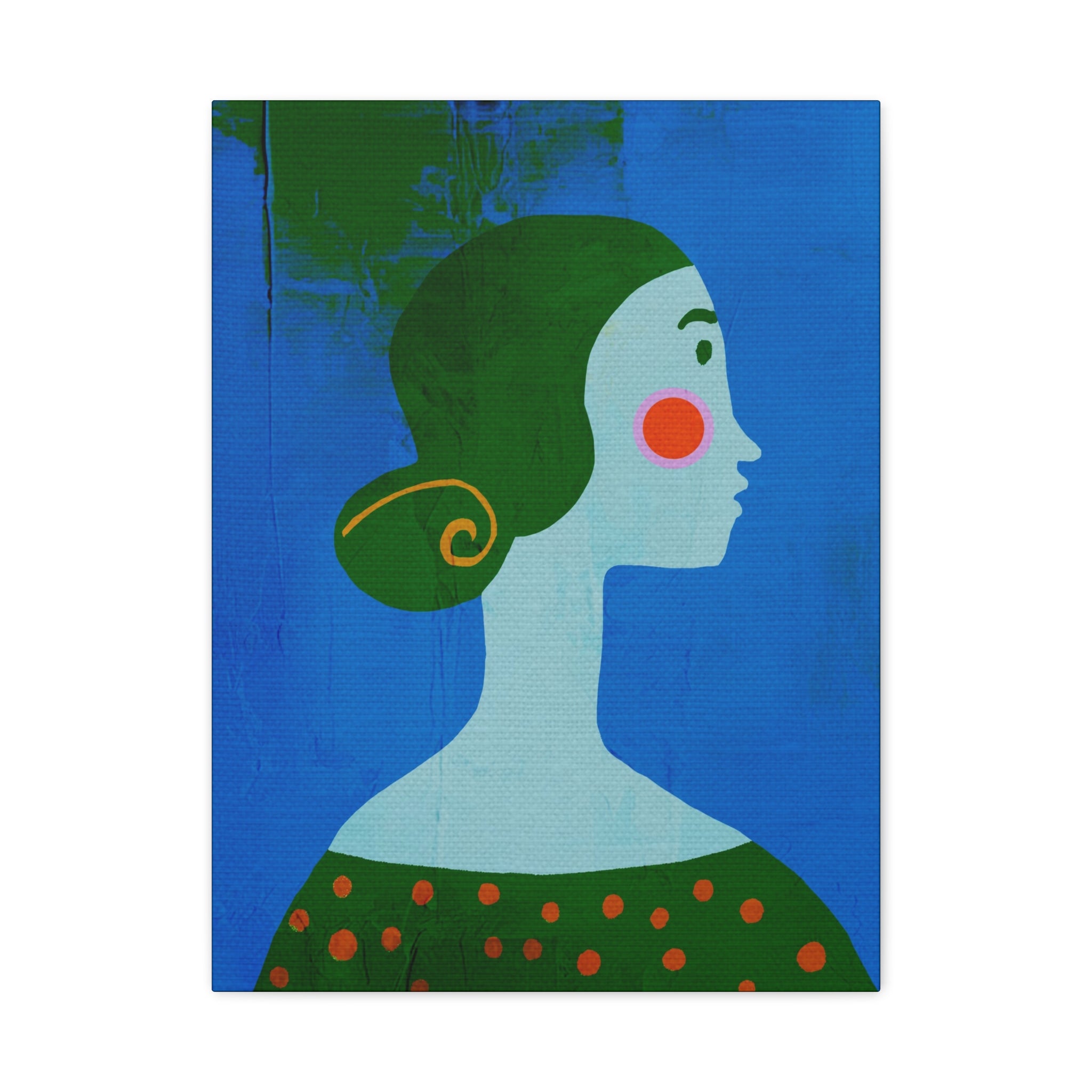 Midwest Modern Pop Art Girl Portrait No. 2 Print - Matte Canvas, Stretched, 1.25" -  home decor, wall art, portrait, woman