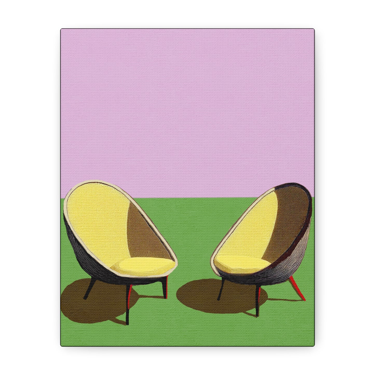 A Good Lounge - Modern Abstract MCM Chairs - Matte Canvas, Stretched, 1.25"