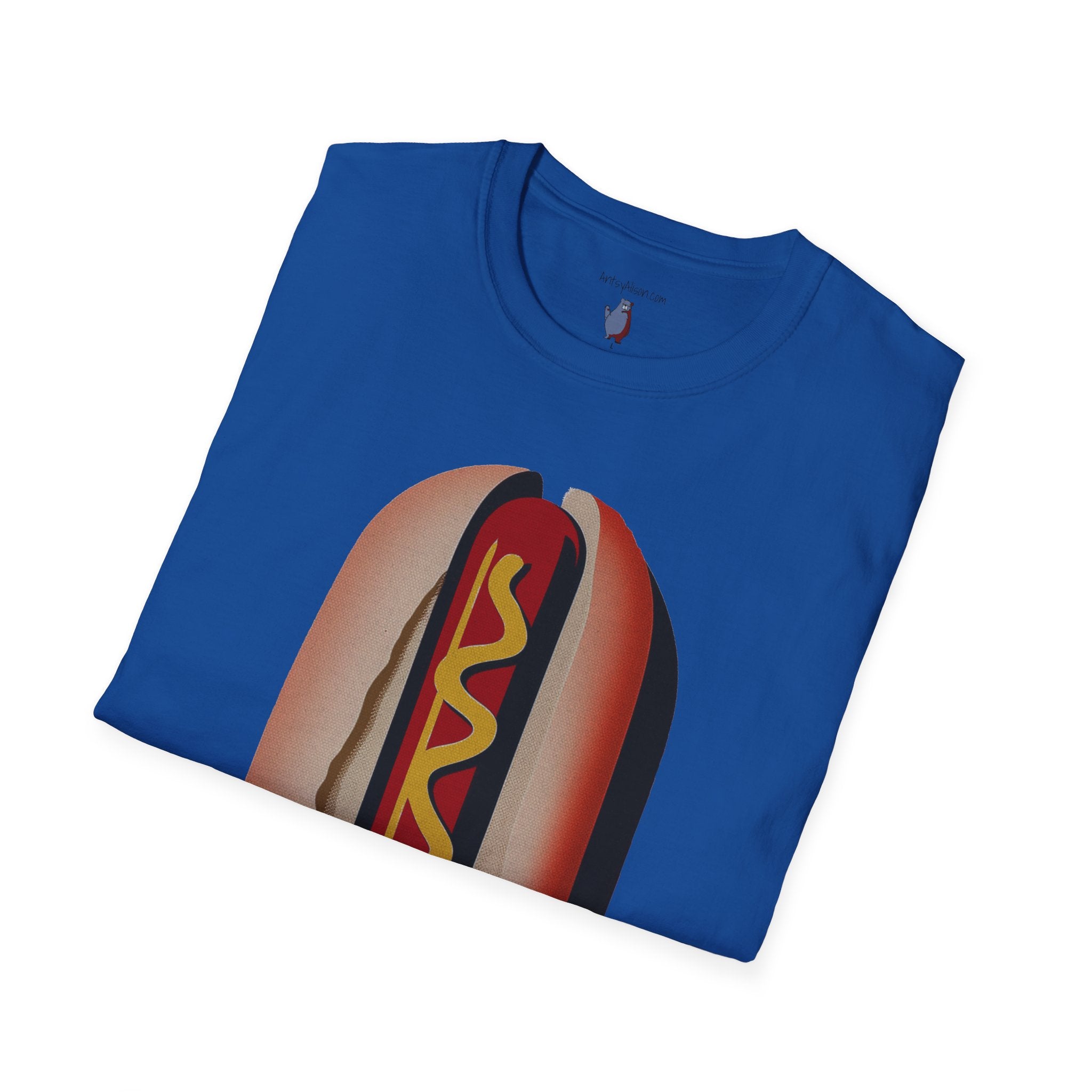 Hot Dog Graphic Art Tee - 100% Cotton T-Shirt
