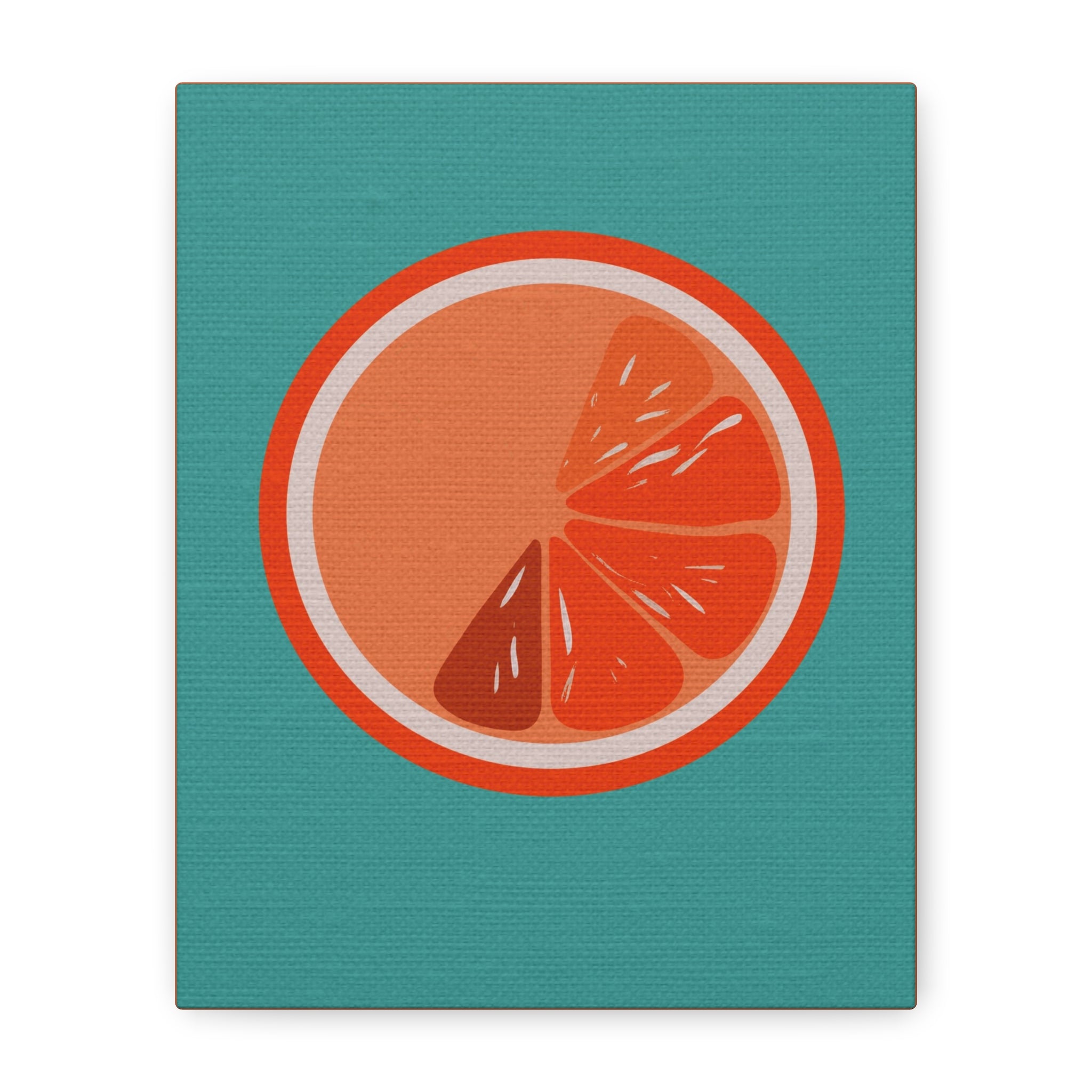 Midwest Modern Icon Pop Art Orange Slice Print - Matte Canvas, Stretched, 1.25" - wall decor, fun art,  bold, fruit, orange