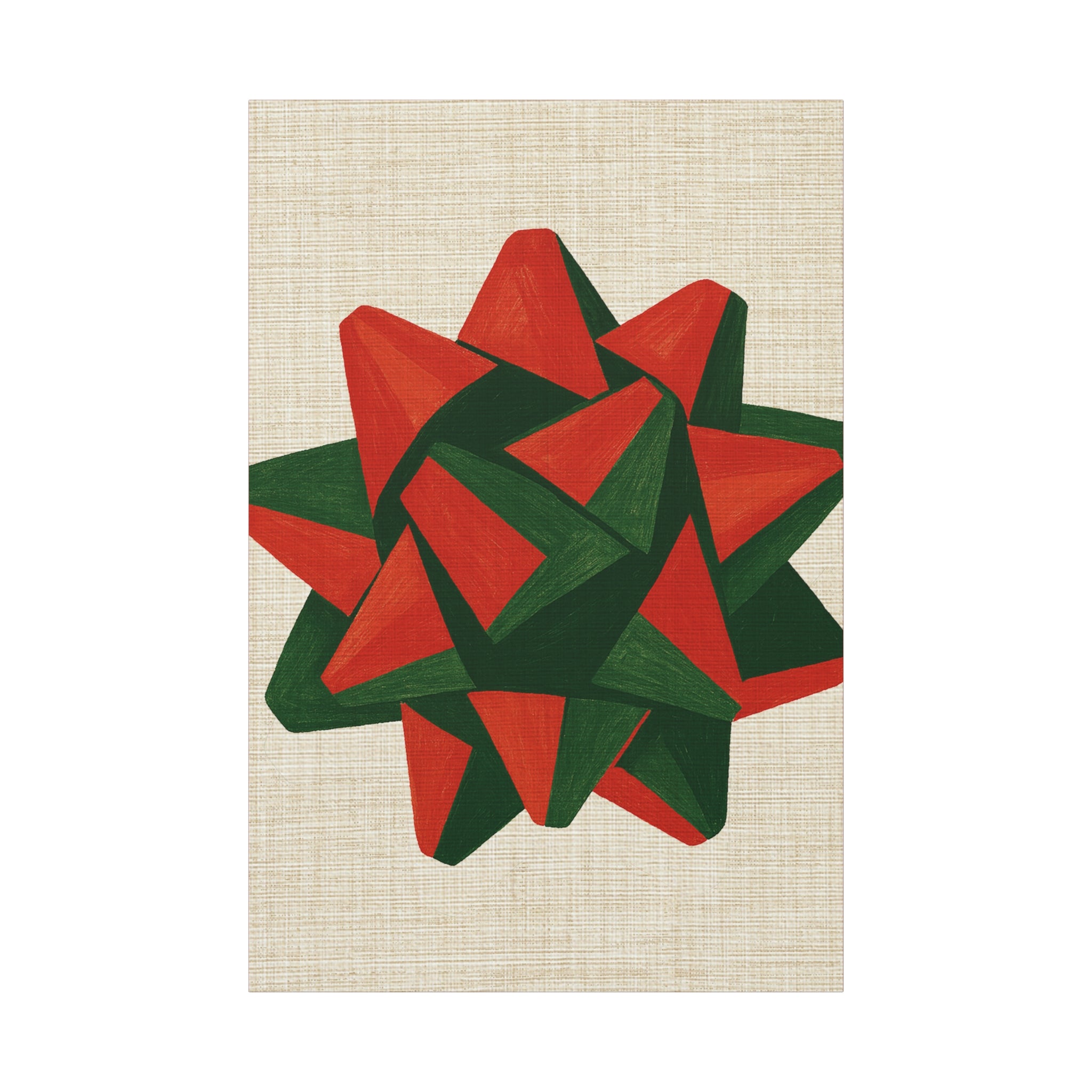 Midwest Mod Seasonal Christmas Art Print - Pop Art Package Bow - Matte Canvas, Stretched, 1.25"