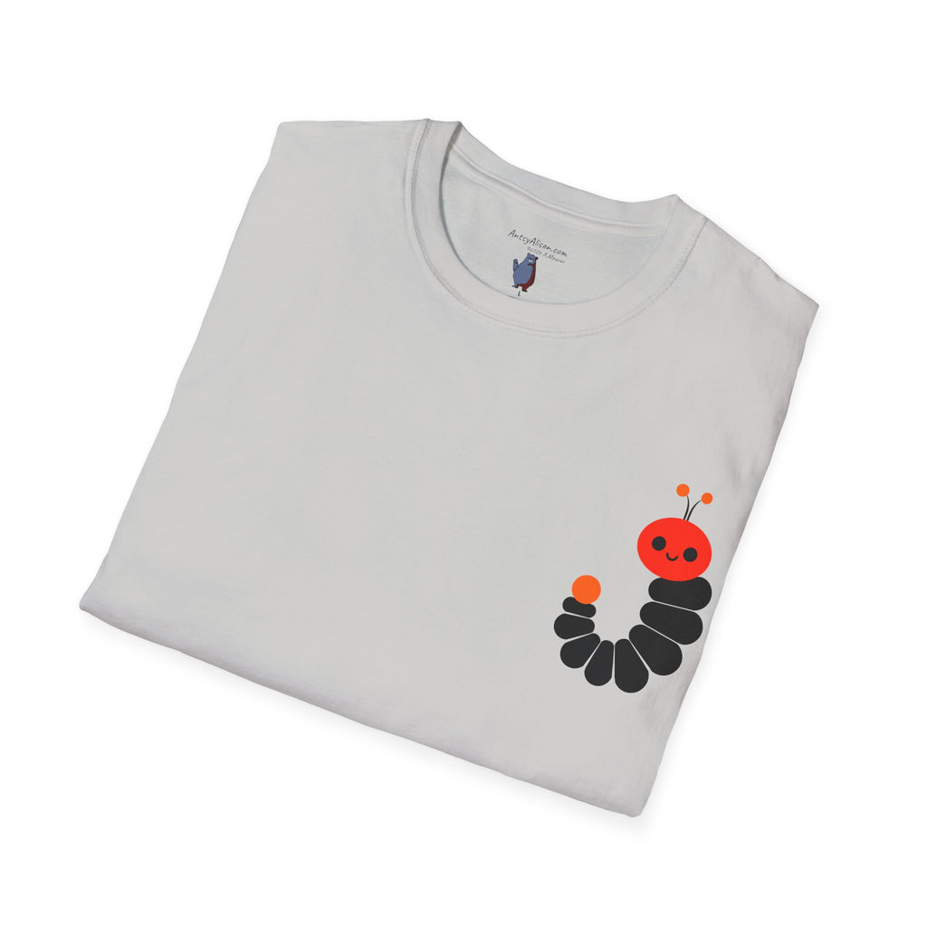 Midwest Modern Pop Icon Red and Orange Caterpillar - 100% Cotton Graphic Tee - animal lovers, insects, bugs, caterpillars, red, orange