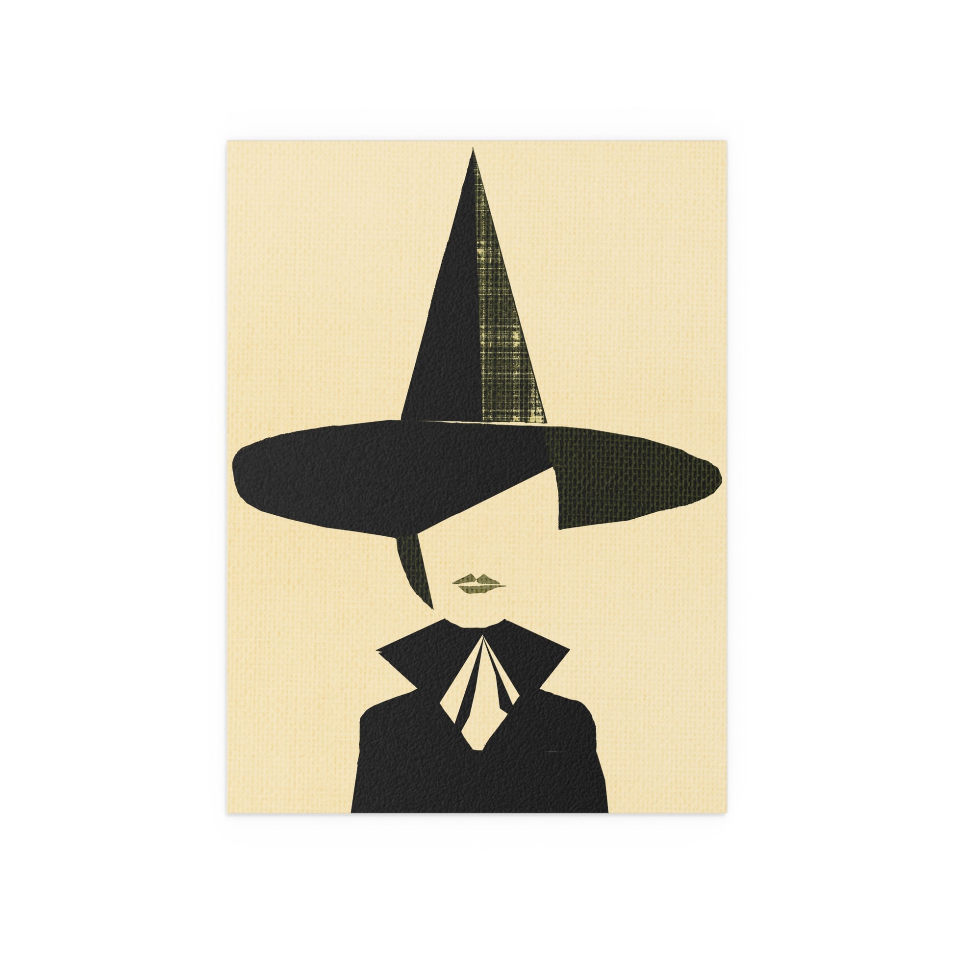 Midwest Mod Modern Witch Seasonal Silk Poster, Indoor and Outdoor Decor, Unique Home Decor, Seasonal Decor, Halloween, Witch, Silhouette, Witches Hat