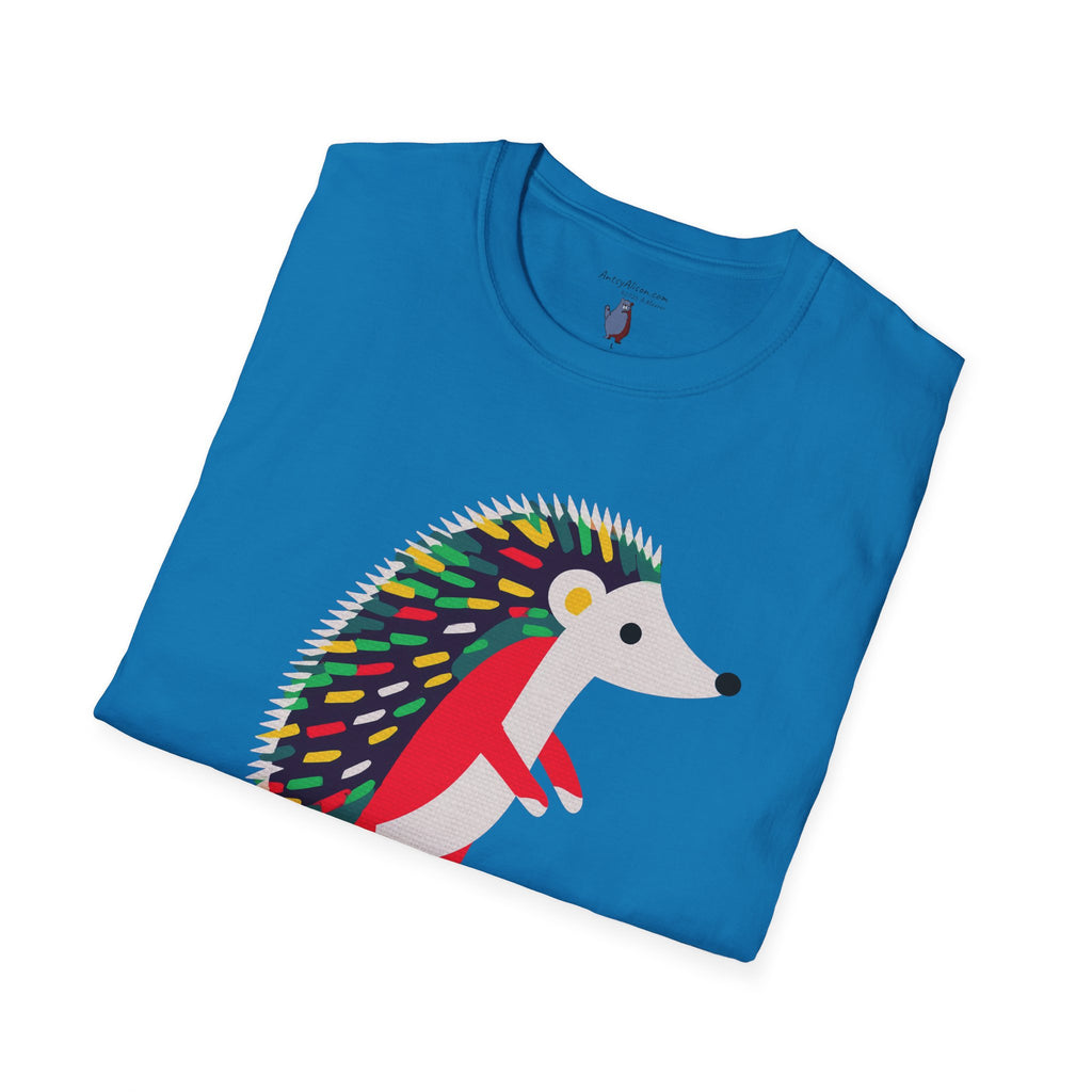 Midwest Modern Pop Icon Cutest Little Hedgehog - 100% Cotton Graphic Tee - animal lovers, cute, hedgehog, red