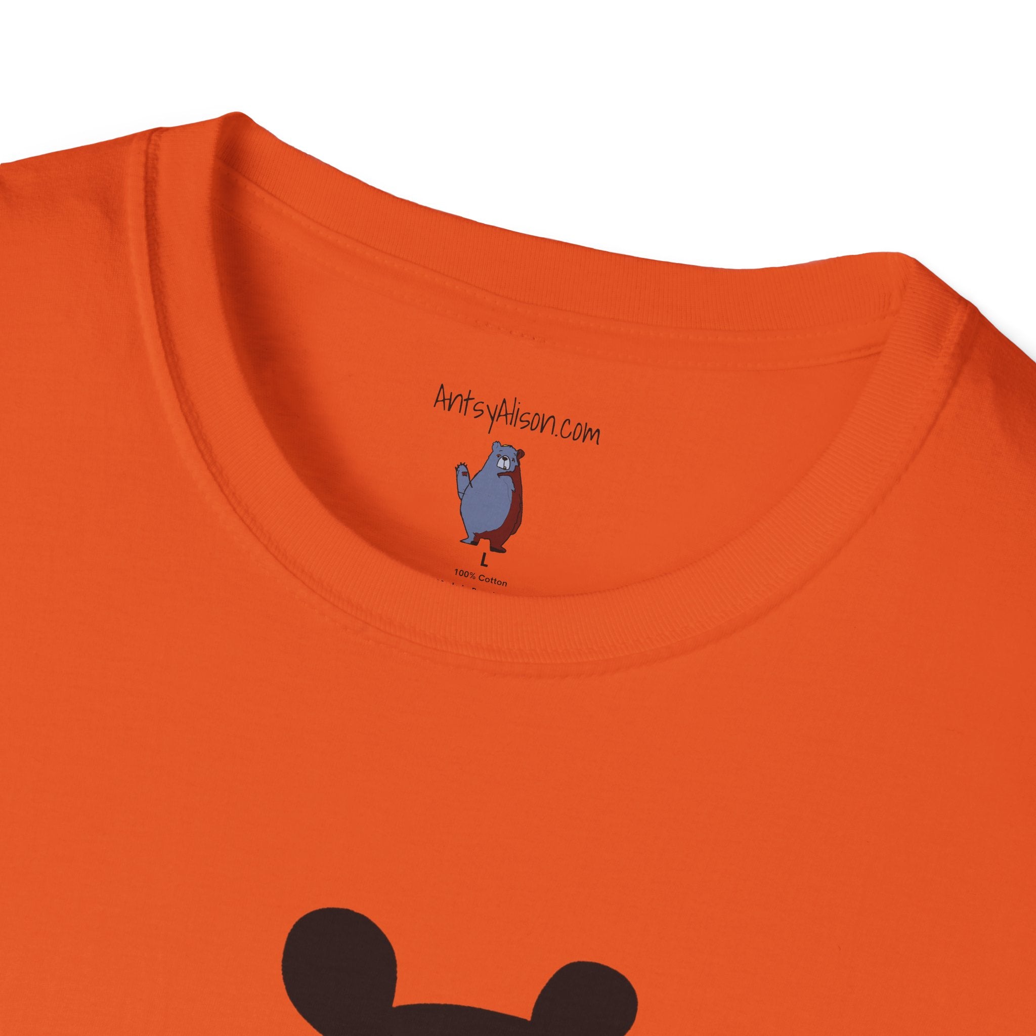 Mod Diamond Black Bear Graphic Art Tee - 100% Cotton T-Shirt