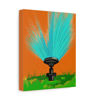 Midwest Modern Summer Sprinkler Pop Art Print - Matte Canvas, Stretched, 1.25"
