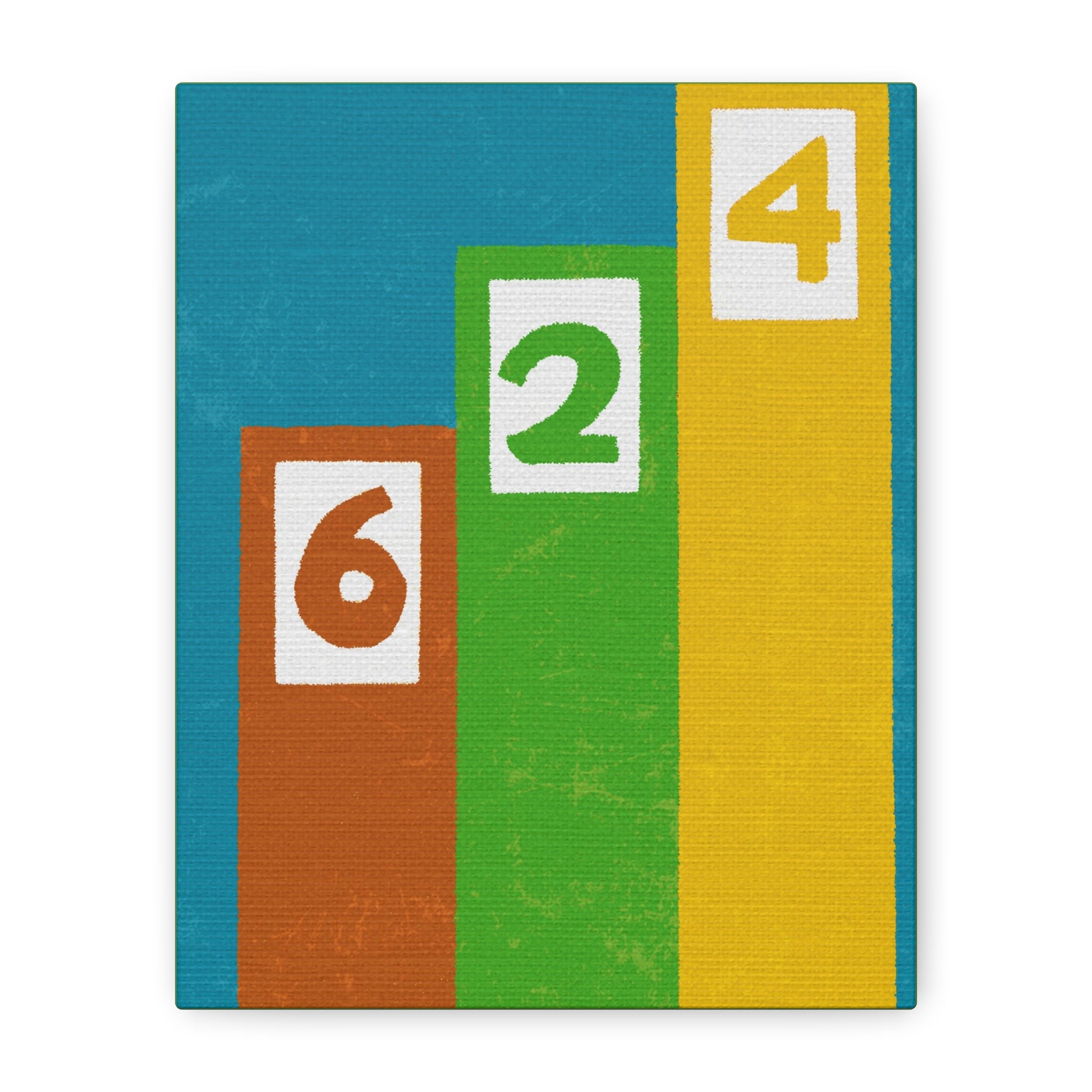 Midwest Modern Random Number 624 Print - Matte Canvas, Stretched, 1.25" -  home decor, wall art, numbers, simple
