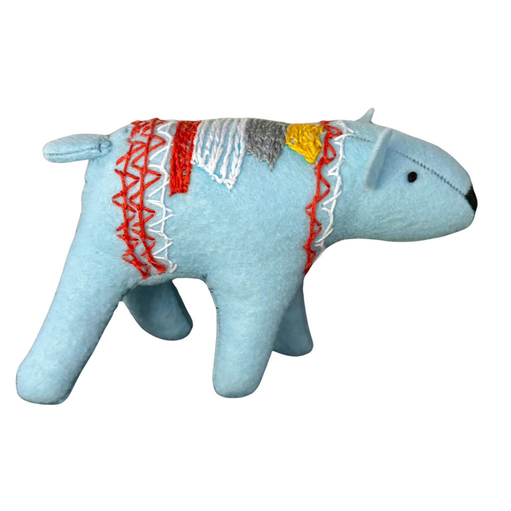 One of a Kind Bear Soft Art Textile Plush Home Decor