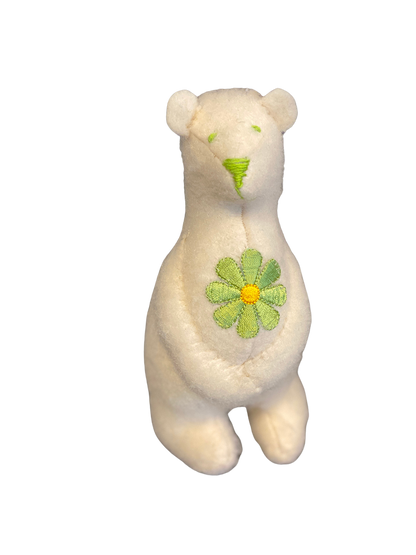 OOAK Ivory Springtime Flower Bear Plush Art