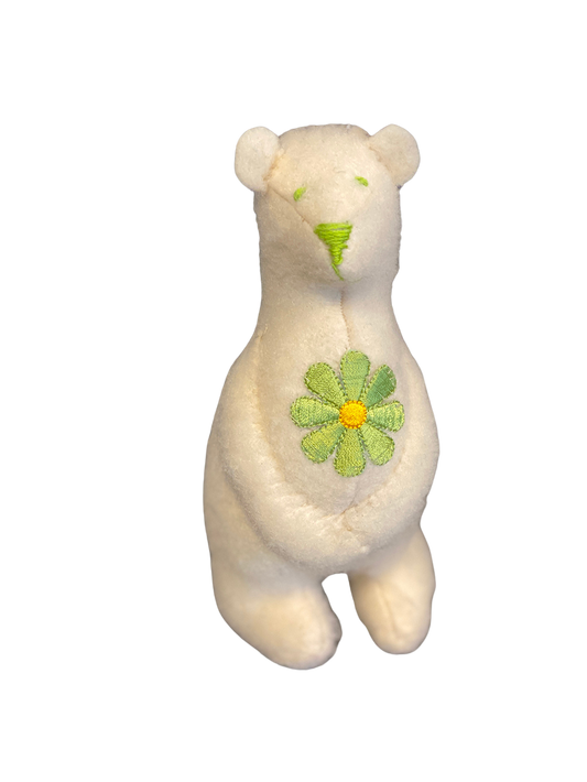 OOAK Ivory Springtime Flower Bear Plush Art