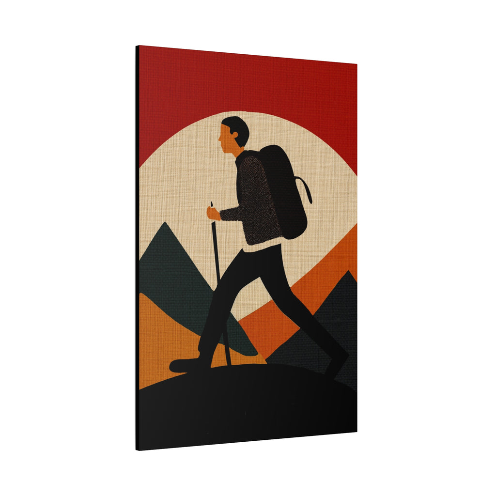 Midwest Modern Outdoor Activity HIKE Hiking Art Print - Matte Canvas, Stretched, 1.25"