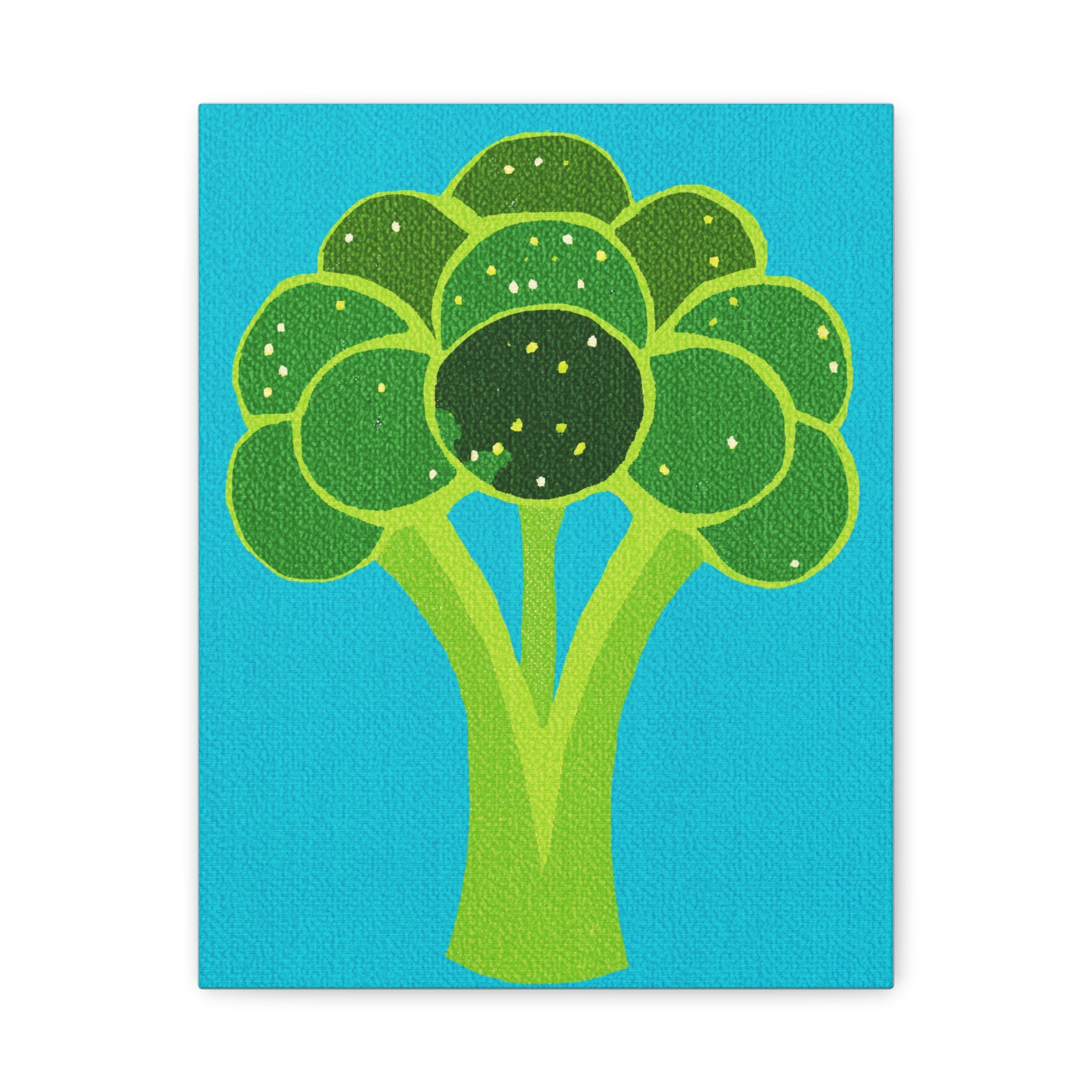 Comfort Food Pop Art Print- Broccoli Bunch -Matte Canvas, Stretched, 1.25"