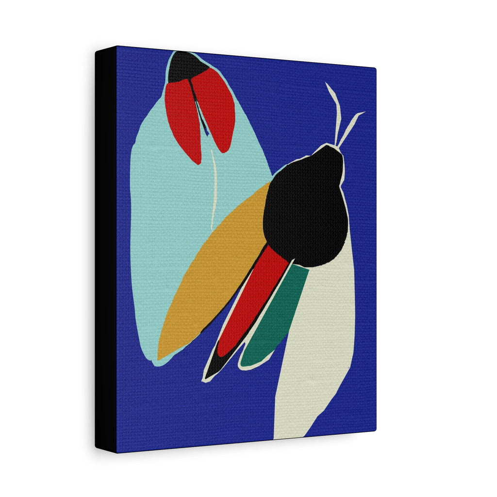 Midwest Modern Pop Art Style Moths Print - Matte Canvas, Stretched, 1.25" - insects, moths, bugs, modern, abstract