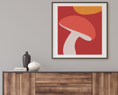 Canvas Art Print - Mod Mushroom Pop Art