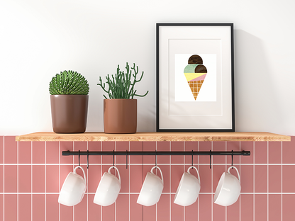 Canvas Art Print - Graphic MCM Pop Style Ice Cream Cone