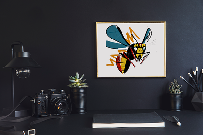 Canvas Art Print - Graphic Pop Art Style Wasp