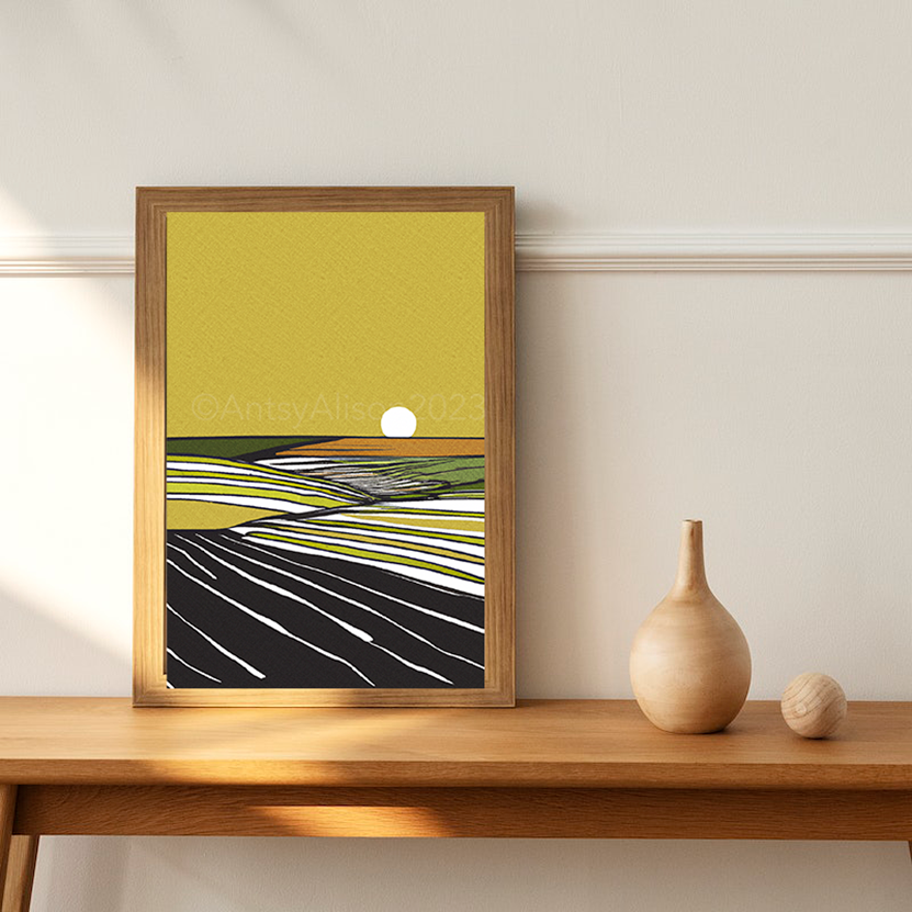 Canvas Art Print - Modern Pop Style Prairie Landscape